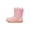 Faux Suede Round Toe Mid Calf Warm Boots Kids Boots Pink 1103617T-SLPN