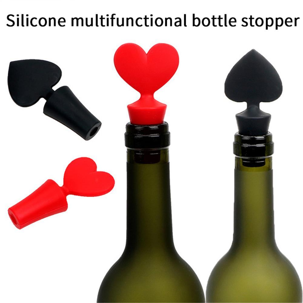 Cork Stopper Fresh Wine Keeper Bottle Plug Poker Shaped Wine Stoppers Silicone Red Wine Bottle Cap