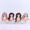 1 Set Lovely Manga Face 16Cm 1/8 Dolls Bare Body 3D Real Eye Dress Up Doll Mini Playhouse Doll Toy Kids Girls Gift
