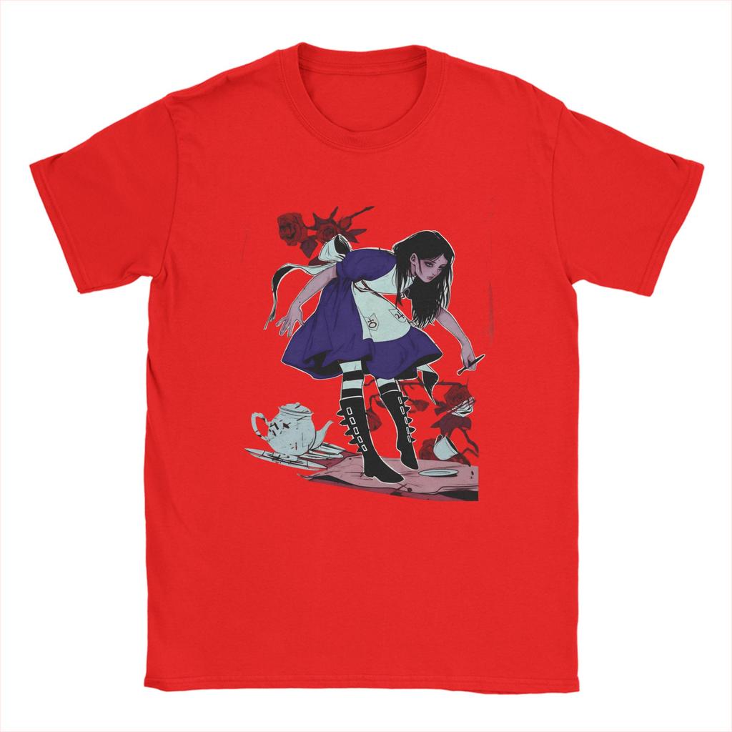 Унисекс Игровые Футболки AAlice Madness Returns 100% Хлопок Топы Винтажные С Коротким Рукавом С Круглым Вырезом Футболки для Взрослых