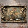 2d Flat 30*20cm, Classic Style Rabbit Theme Wooden Sign and Plaque, Wall Hanging Multipurpose Decor for Bar, Home, Room, Farmhouse, Kitchen, Garden