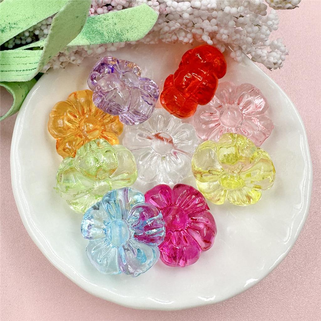 Высокое качество Мода Ручная работа Материал Браслет Свободные бусины Изготовление ювелирных изделий Прозрачный акриловый кристалл 10 шт. Аксессуары Цветок сливы 19,3 мм DIY