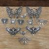 Ancient Silver Alloy Hollow Butterfly Pendant for DIY Jewelry