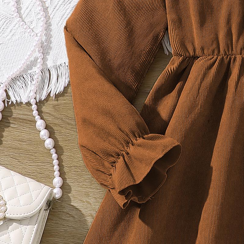 Европейское ретро-платье с длинными рукавами для девочек, 6-12 лет, коллекция осень/зима.