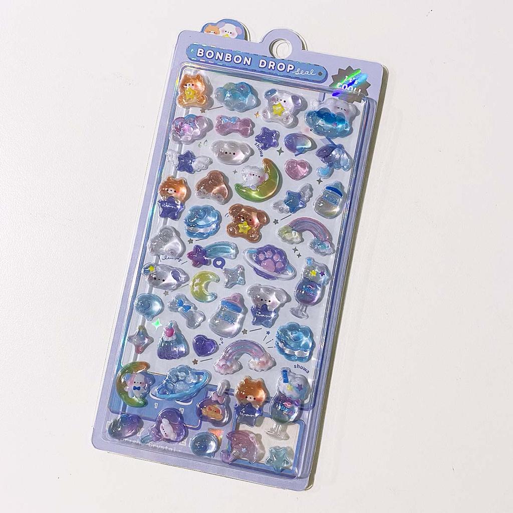 Креативные 3D-рельефные наклейки Candy Ghost Rabbit Drop Diy Diary Scrapbooking Канцелярские наклейки Decor Cute Aesthetic Stickers