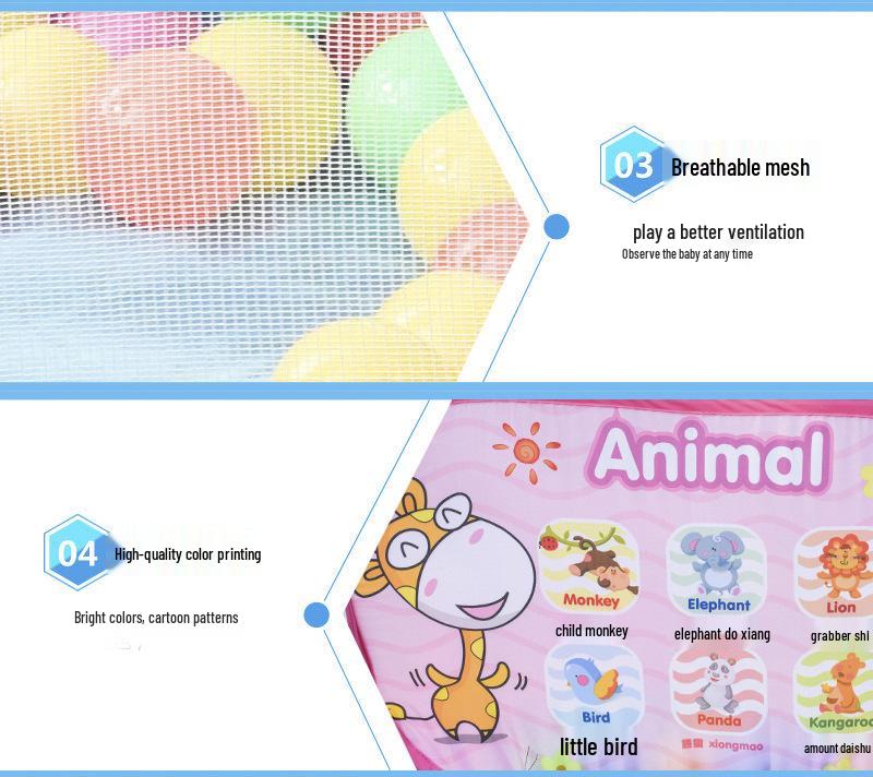 Cartoon Deer Basketball Ocean Ball Pit Foldable Kids' Tent Playhouse Toy
