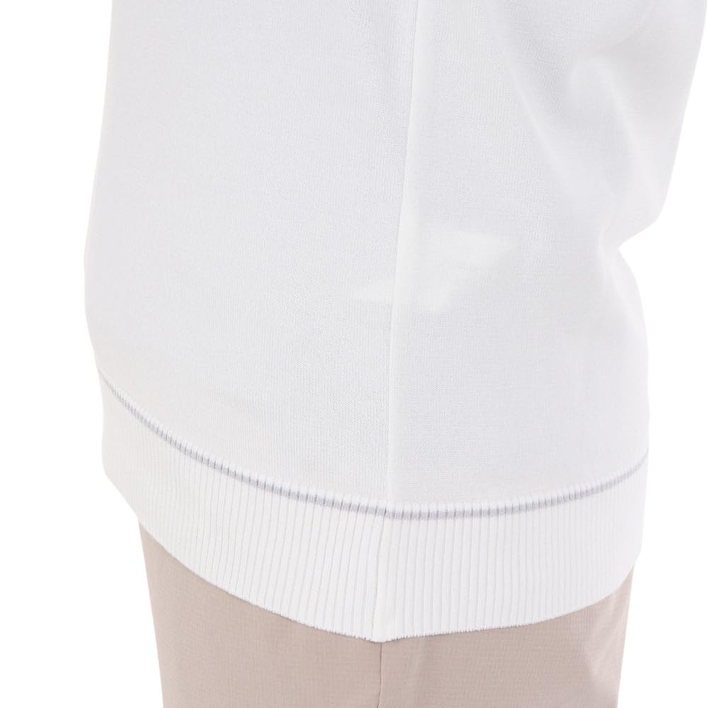 Трикотажный жилет с круглым вырезом без рукавов жаккардовый простой гольф MGWXJL82 WH00 [Munsingwear] женский (белый)