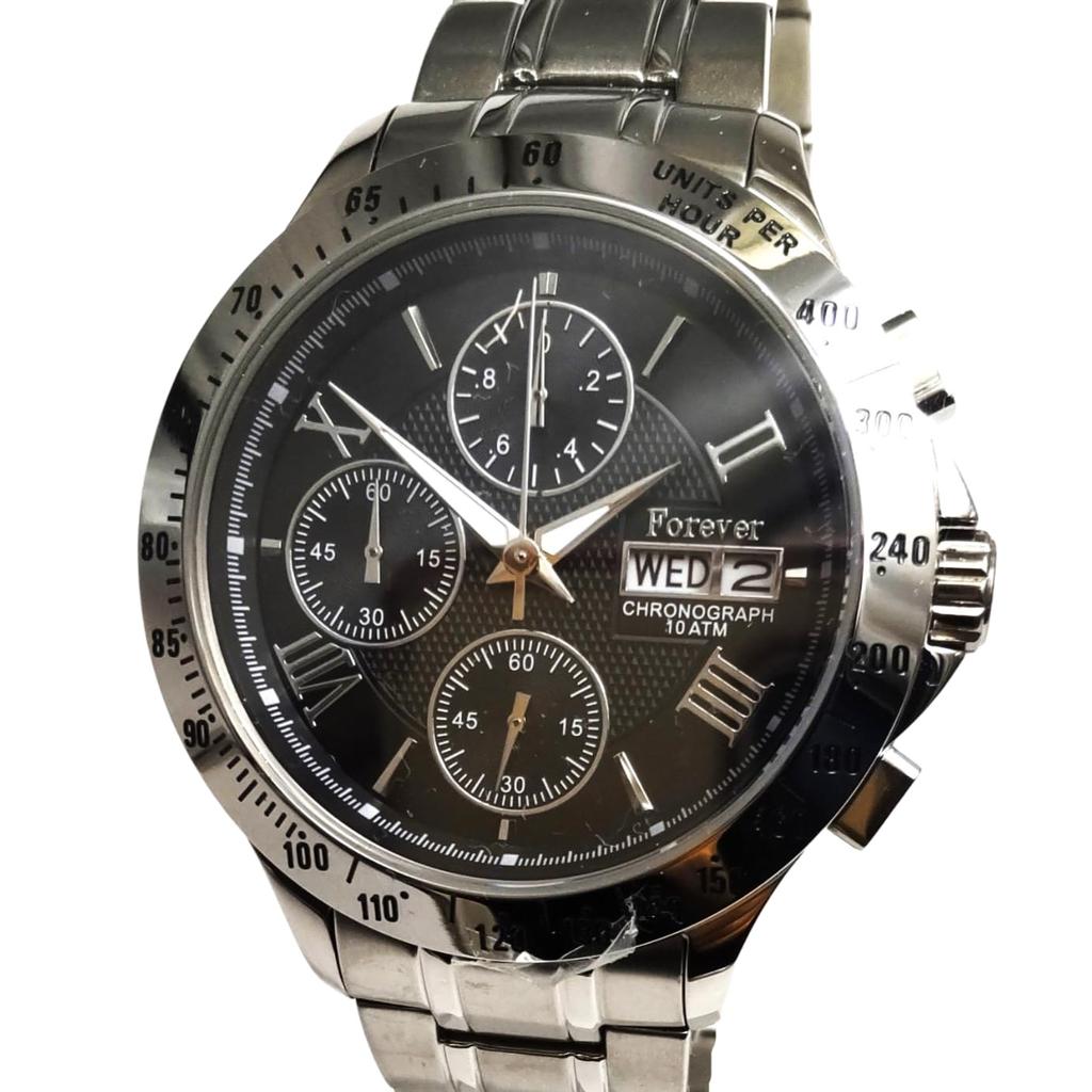 Forever Chronograph Gem with the Presence of a Valuable High Speed Second Chronograph 10 ATM Water Resistant Calendar Date Day of the Week Tachymeter
