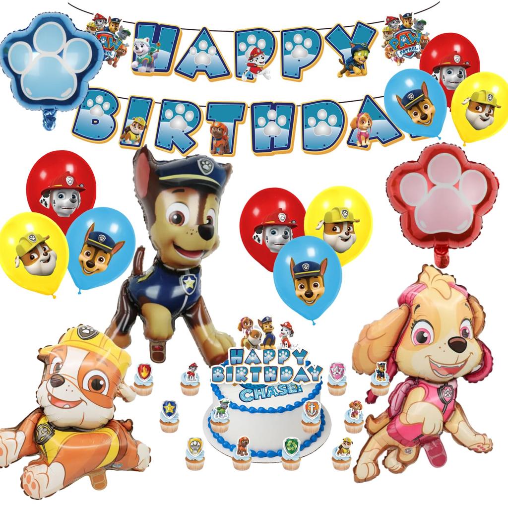 Украшения на день рождения, вечеринка в стиле Щенячий патруль, набор воздушных шаров на тему Щенячий патруль с роскошным баннером «С ДНЕМ РОЖДЕНИЯ» для красочных украшений на годовщину