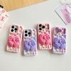 3D Чехол-Большой Бант Розовый/Фиолетовый для iPhone 13-15, 17 Pro
