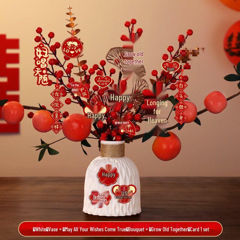 Bridal Wedding Gift Potted Plant Ornament for Living Room or Engagement Banquet Decor