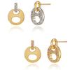 ELLE Jewelry Urban 14K Round Cubic Zirconia Earrings (Gold Pin) ELGPEE382