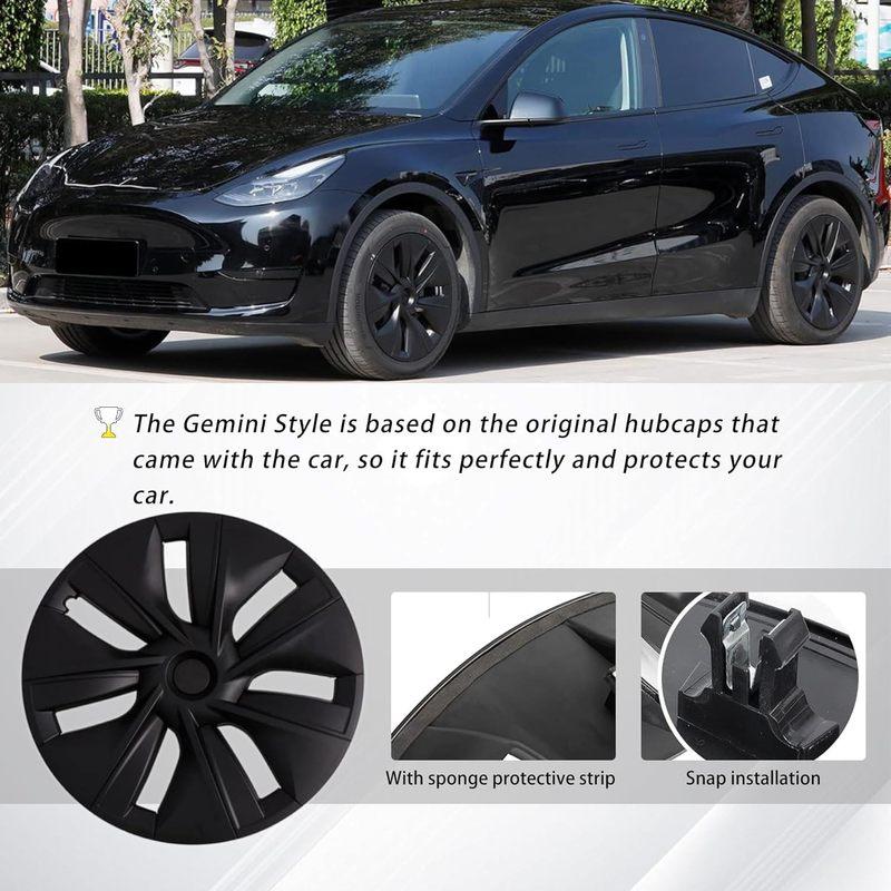 Матовые черные 19-дюймовые колпаки на колеса для Tesla Model Y 2021-2024 Колпаки на ступицы Аксессуары для Tesla Model Y 2024