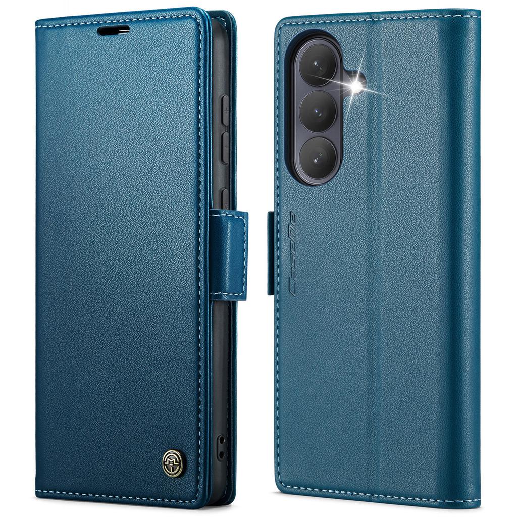 For Samsung Galaxy A37 5G Case CASEME 023 Series RFID Blocking Wallet Stand Glossy Litchi Texture Leather Phone Cover