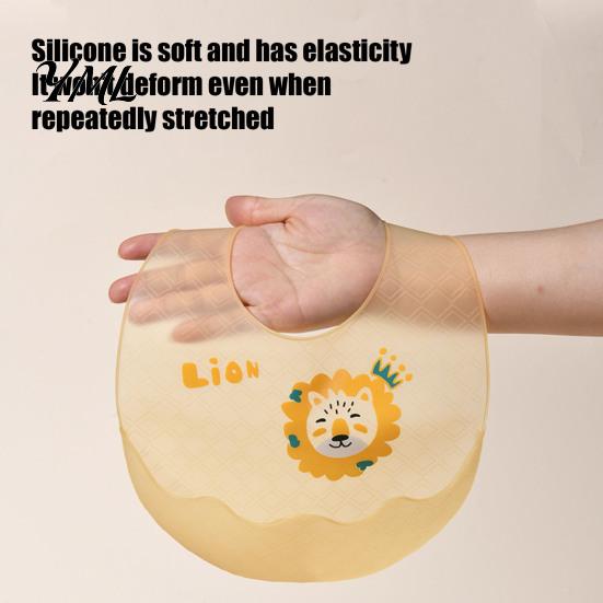 Food Grade Silicone Bibs Baby Bib with Catcher Pocket, Waterproof Lightweight Foldable Babies Feeding Bib, Adjustable for Infant Toddler