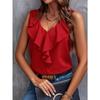YYFS Women's Fashion Casual Summer Spring Solid Color Print Sleeveless V-Neck Blouses & Shirts