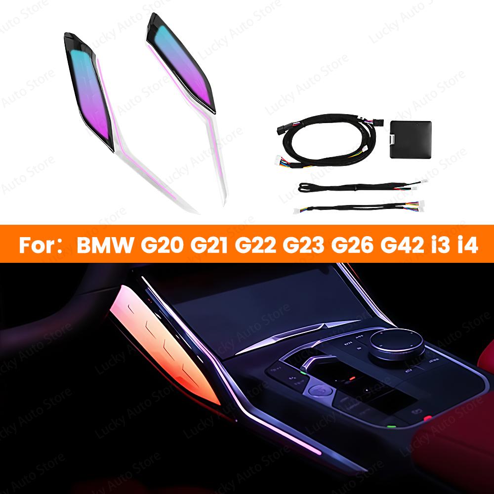 11 Colors LED Crystal Console Saddle Light Ambient Light Colored Decorative Strip Lights For BMW 3 4 Series G20 G22 M3 M4 Car