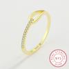 Fashion Irregular Hollow Ring For Women Real S925 Sterling Silver 14K Gold Zircon Geometric Birthday Gift Jewelry