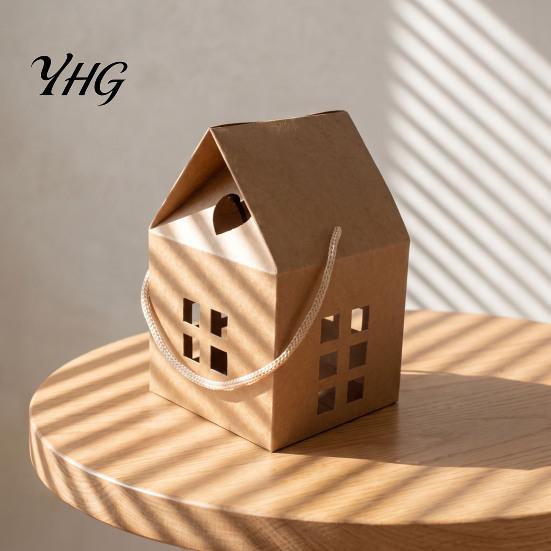 Decorative Gift Boxes for Weddings 10PCS House Shape Cardboard Candy Boxes, Hollow Window Design Containers Aromatherapy Packaging with Portable Rope,