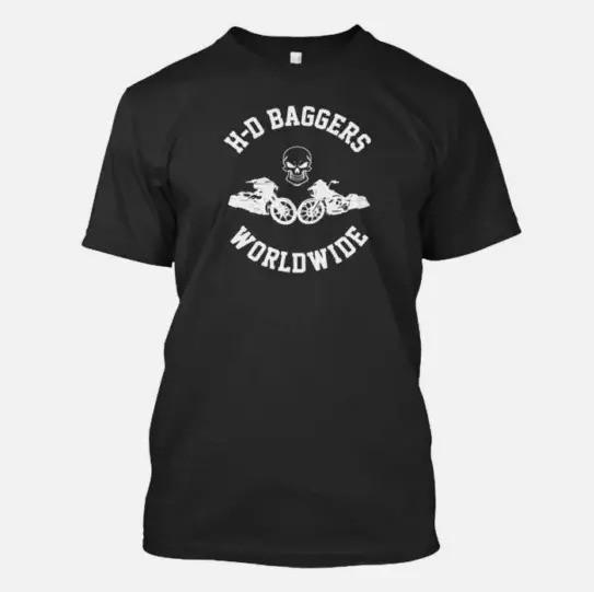 H D Baggers Worldwide Tee T-Shirt Made in the USA Size S to 5XL