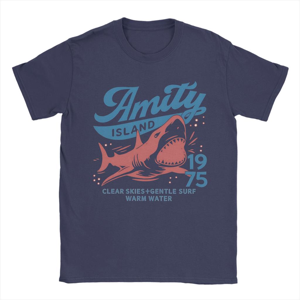 Unisex Women Graphic Printing Jaws Amity Island 1975 Movie Tee T Shirt Pure Cotton Tshirts Clothing