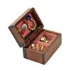 Furniture Dolls Accessories Miniature Scene Model Vintage Jewel Case Doll Jewelry Box With Mirror