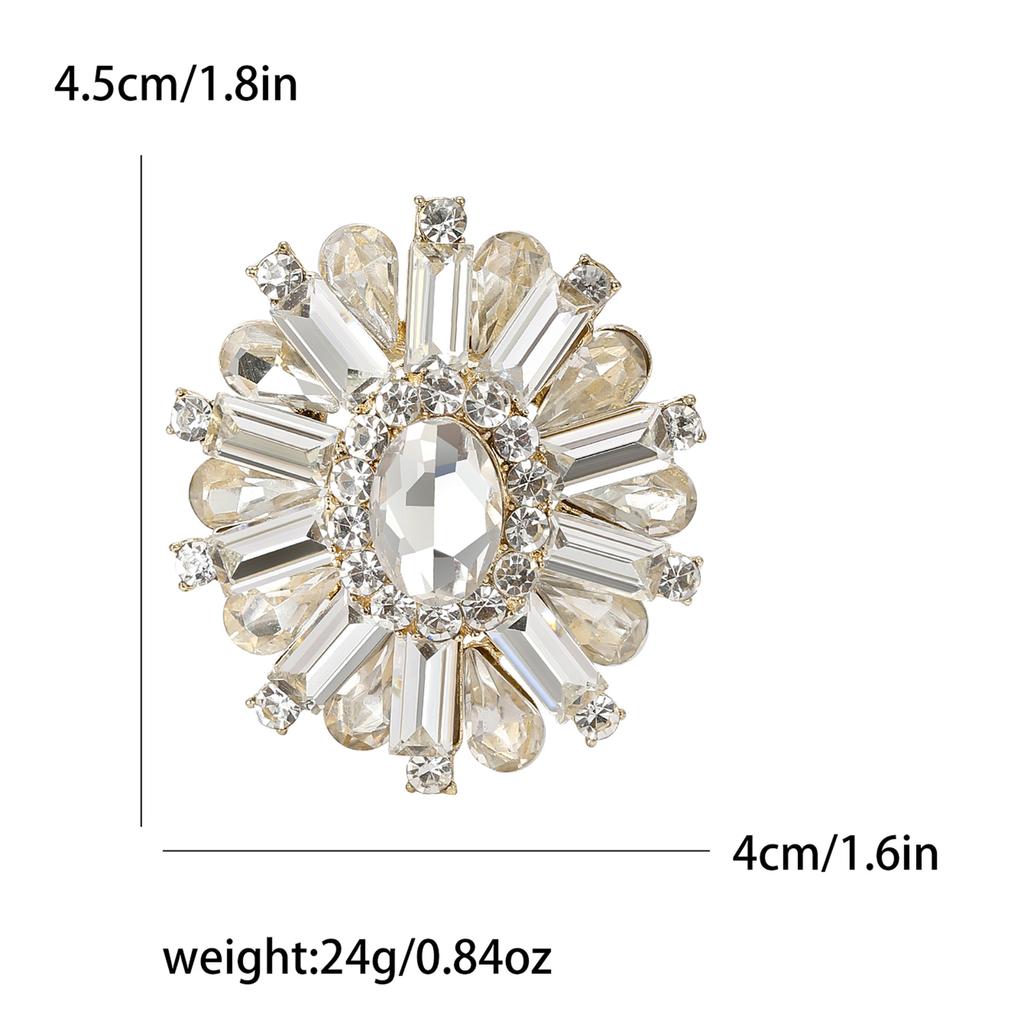 Стильная винтажная брошь в виде цветка из кристаллов, роскошная простая брошь для женского костюма и платья