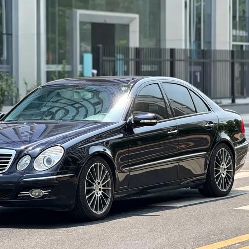 Для Mercedes Benz E-Class W211 2003-2008 Черные глянцевые наклейки на стойки ABC, Хромированные накладки на окна