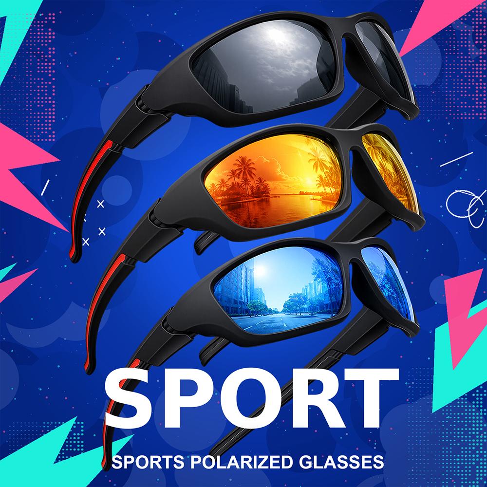 2pcs Polarized Surround Fashion Sunglasses Men Women Outdoor Sports Cycling Fishing Hiking Golf Advanced Cool Fantasy