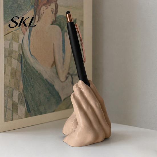 Desk Pen Organizer Funny Hand Gesture Holder for Desk, 3D Printed Stand Novelty Pencil Stand, Desktop Office Accessories Personalized Decor