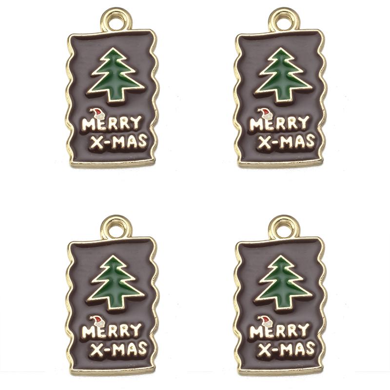 10pcs/lot Alloy Drip Oil Pendant Santa Claus Snowman Christmas Tree Charm Pendant For DIY Men Women Earrings Necklace Party Gift