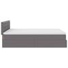 Ottoman Bed with Mattress & LEDs Gray 140x200 cm Faux Leather