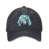 Casual Hatsunes Mikus Vocaloid Baseball Caps For Men Women Distressed Denim Snapback Cap Outdoor Adjustable Fit Hats Cap