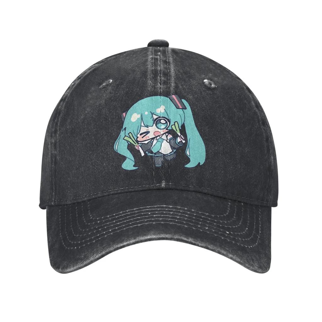 Casual Hatsunes Mikus Vocaloid Baseball Caps For Men Women Distressed Denim Snapback Cap Outdoor Adjustable Fit Hats Cap