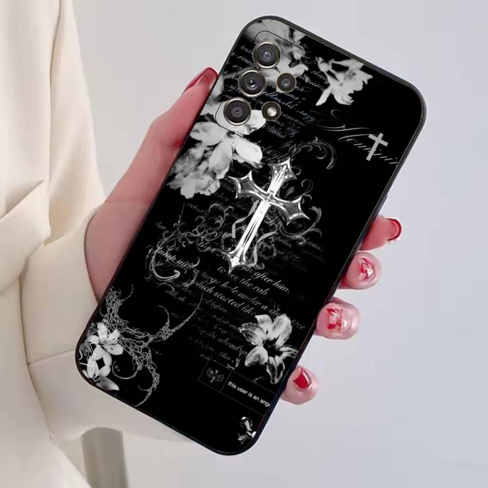 Чехол для телефона C-Cool Dark Catgothic C-Cross для Samsung S25, S24, S21, S22, S23, S30, Ultra, S20, Plus, Fe, Lite, Note, 10, Черный