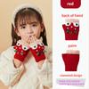 Children's Gloves Fall and Winter Baby Half Refers To the Boys and Girls Lovely Warm Fingerless Winter Outdoor Flip
