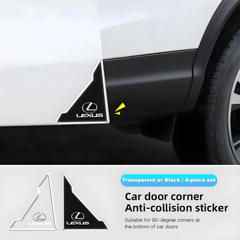 4PCS Car Door Anti-collision Corner Protectors Stickers For Lexus F SPORT GS GX IS LS LX CT LC RC LBX NX RX 350h 450h ES UX 300e AES1