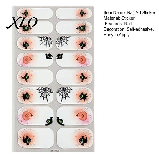 Fluorescent Nail Stickers Halloween Glow-in-the-Dark Stickers, Gothic Spider Web Ghost Manicure Art Decoration Decals, Accessories for Women