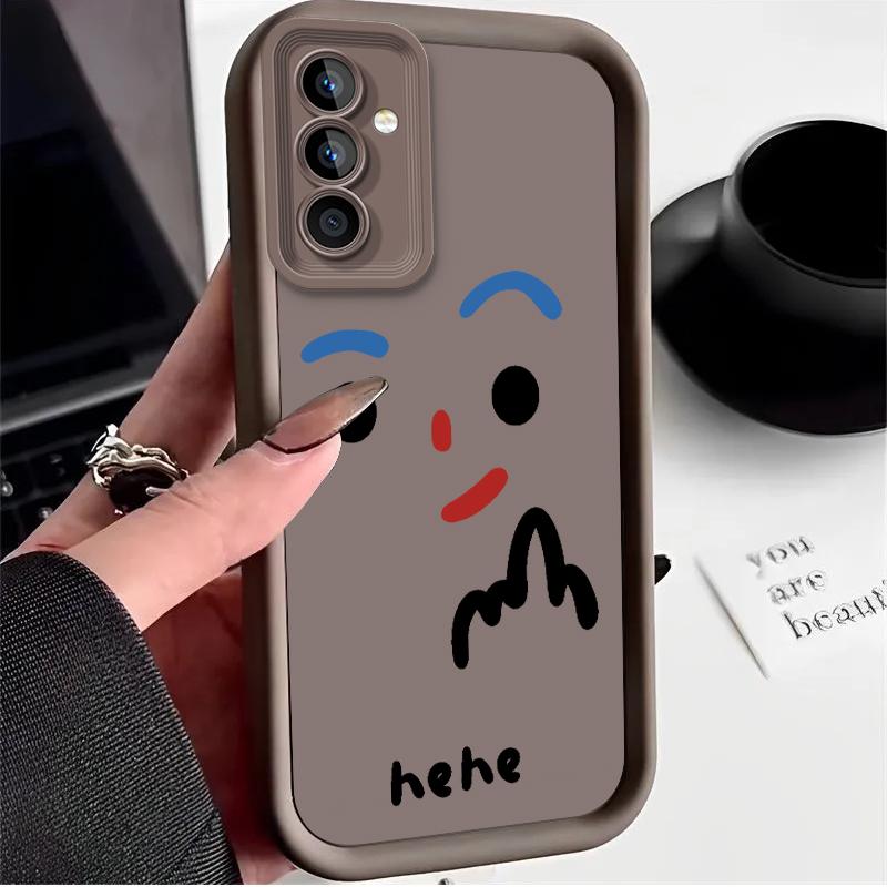 Чехол с нарисованным лицом Хе-хе для Samsung Galaxy A53 A50 A50S A36 5G A35 A34 A33 A32 A30 A26 A24 A23 A22 A20 A16 A15 A13 4G