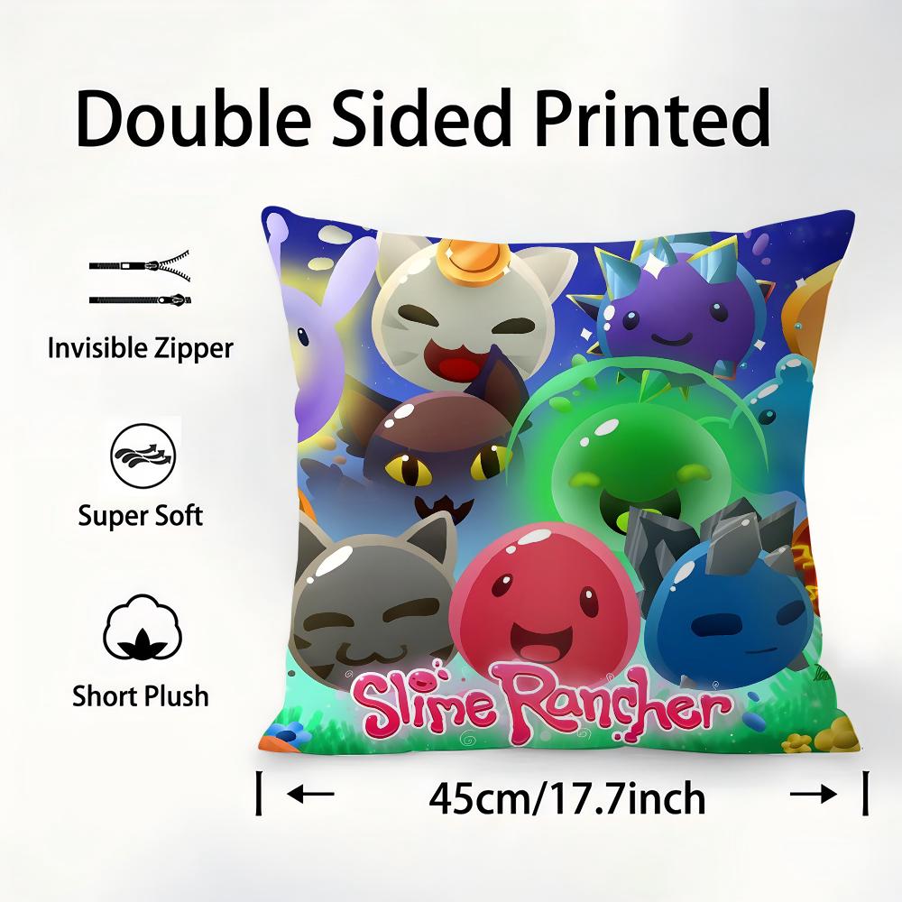Чехол для подушки игры S-Slime R-Ranchers, Плюшевая ткань, Мягкий чехол для подушки, Двусторонний принт, Чехол для диванной подушки, Чехол для декоративной подушки