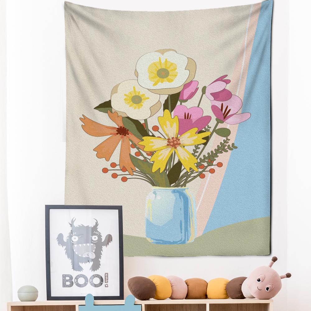 Картина маслом гобелен настенный цветок богемный стиль Ins искусство хиппи тапиз современная девушка общежитие домашний декор