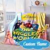 Custom Name Wiggly World Tour Adventure Blanket bed sofa Blanket Flannel Blanket for Camping, Hiking, Picnic Essentials,gift for Fan family
