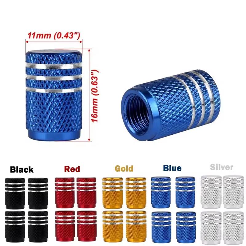 Aluminum Alloy Tire Valve Stem Caps 4 Pcs Universal Stem Covers for Cars Motorcycles and Bikes Auto Tire Accessoires Stem Caps1