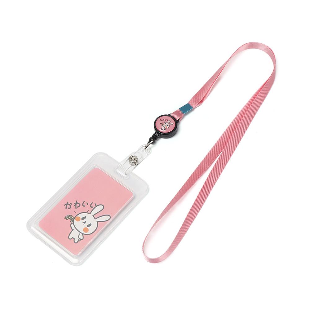 Fashion Cartoon Lovely Bank Credit Card ID Business Case Retractable Card Holder Name Badge Holder