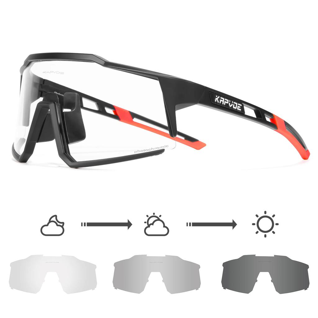 Фотохромные солнцезащитные очки Kapvoe для мужчин, велосипедные очки UV400, прозрачные для горного велосипеда MTB, переходящие, спортивные очки для женщин