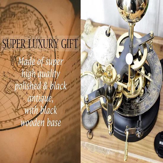 Теллурианский оррерий с Солнцем, Землей и Луной, Оррерий ручной работы, Декор планетария, Подарок для взрослого, Подарок для отца