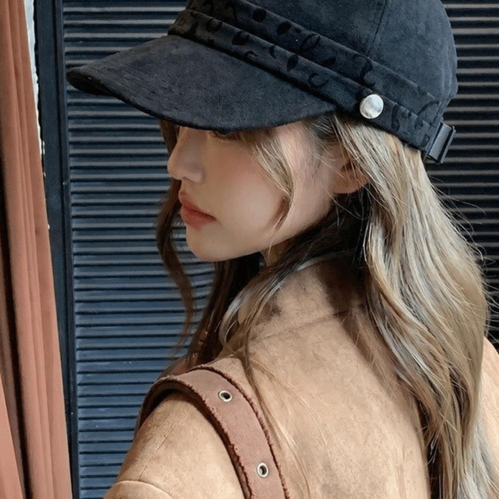 56cm To 58cm Head Size Sun Hat Suede Cap Vintage Curved Brim Hat Sun Protection