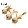 Pet Oral Care Toys Sisal Mouse Cat Toys, Feather Mice Kitten Chew Natural Durable for Aggressive Chewers Rope Rat Teeth Cleaning, Indoor Cats