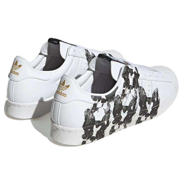 Adidas Originals Han Meilin X  Superstar 80S Dog Leather Low-Top Sneakers Unisex Sneakers White Black ID4387