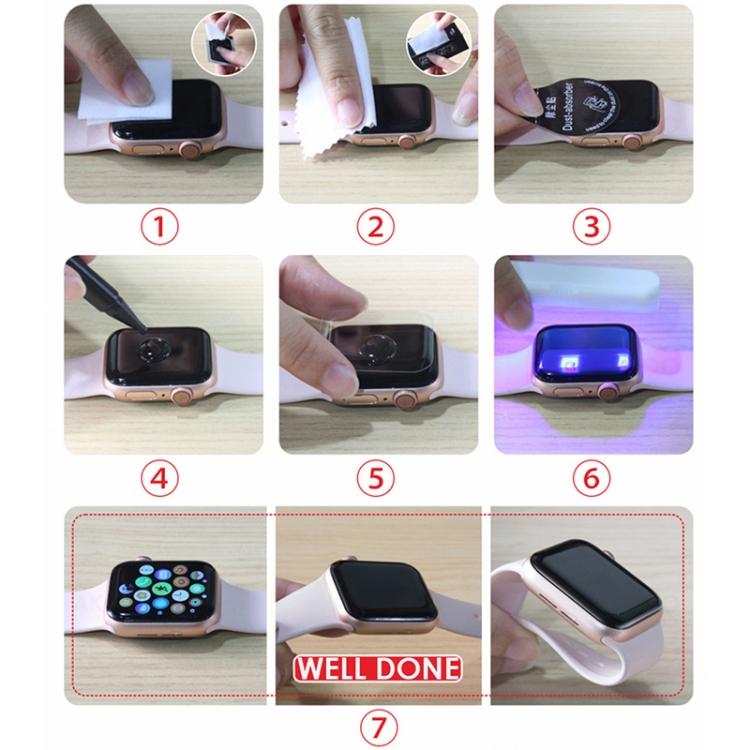 УФ-жидкость изогнутая полноклеевая полноэкранная закаленная стеклянная пленка для Apple Watch Series 8/7 41 мм